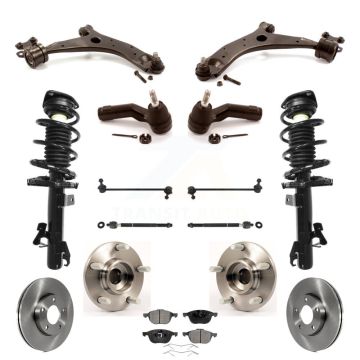 Front Rotors Brake Pad Bearing Suspension Kit (15Pc) For Mazda 3 Excludes MazdaSpeed Model KM-100390