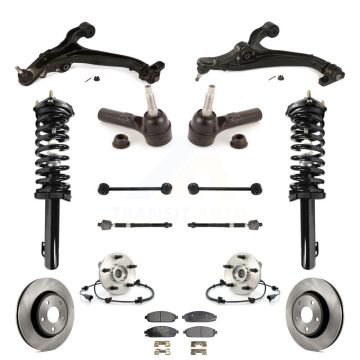 Front Disc Rotor Brake Pad Bearing Suspension Kit (15Pc) For Jeep Grand Cherokee Commander KM-100393