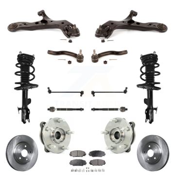 Front Rotors Brake Pad Bearing Suspension Kit (15Pc) For Toyota RAV4 Without Sport Package KM-100396