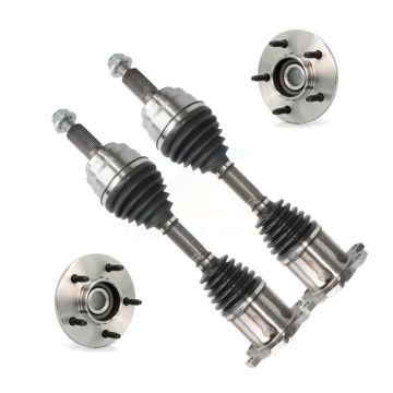 Front CV Axle Drive Shaft And Wheel Hub Bearing Kit For Ford F-150 4WD with 2-Wheel ABS KN7-100409