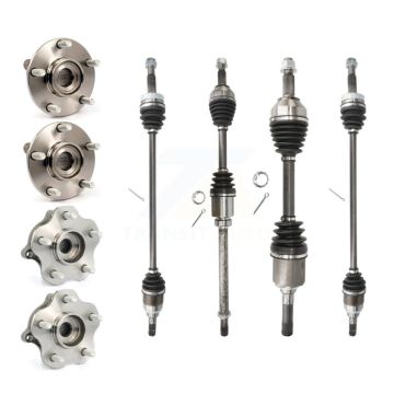 Front Rear CV Axle Drive Shaft And Hub Bearing Kit (8Pc) For 2008-2013 Nissan Rogue AWD KN7-100496