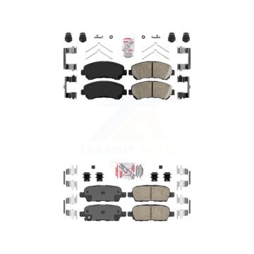 Front Rear Ceramic Disc Brake Pads Kit For 2007-2012 Nissan Sentra SE-R Spec V KNF-100032