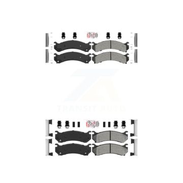 Front Rear Semi-Metallic Disc Brake Pads Kit For Chevrolet GMC Sierra 2500 HD Silverado KNF-100064