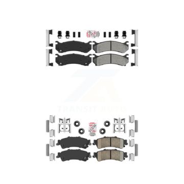 Front Semi-Metallic Rear Ceramic Disc Brake Pads Kit For Chevrolet GMC Silverado 1500 XL KNF-100084