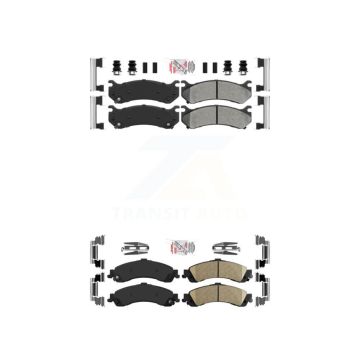 Front Semi-Metallic Rear Ceramic Disc Brake Pads Kit For Chevrolet GMC Silverado 1500 XL KNF-100091