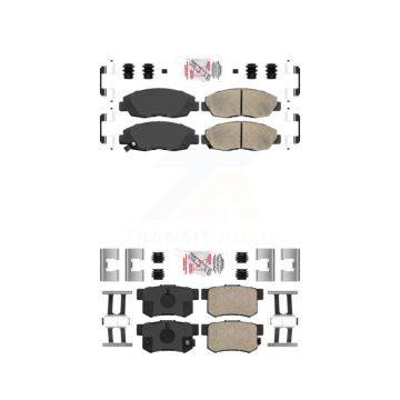 Front Rear Ceramic Disc Brake Pads Kit For Honda Civic Accord Acura EL KNF-100101