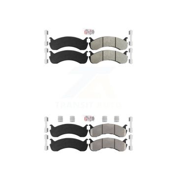 Front Rear Semi-Metallic Disc Brake Pads Kit For Kenworth T370 International Freightliner KNF-100127