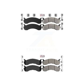 Front Rear Semi-Metallic Disc Brake Pads Kit For Kenworth T370 International Freightliner KNF-100130