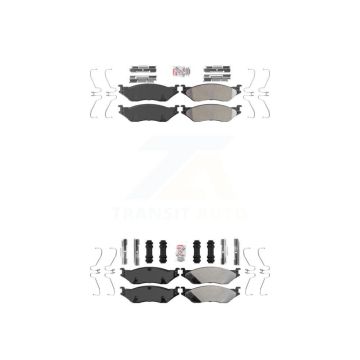 Front Rear Semi-Metallic Disc Brake Pads Kit For Ford F-450 Super Duty F-550 TerraStar IC KNF-100132
