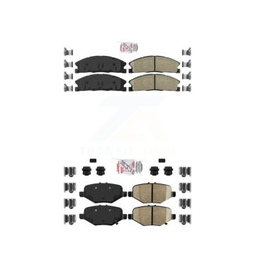 Front Ceramic Rear Semi-Metallic Disc Brake Pads Kit For Ford Explorer Flex Taurus Police KNF-100147