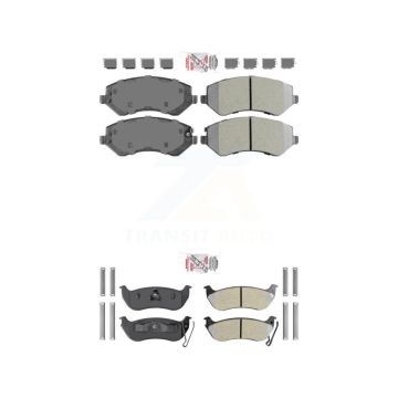 Front Rear Semi-Metallic Disc Brake Pads Kit For 2003-2007 Jeep Liberty KNF-100208