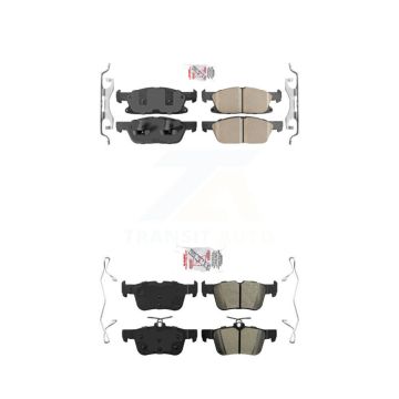 Front Ceramic Rear Semi-Metallic Disc Brake Pads Kit For Ford Fusion Lincoln MKZ KNF-100235