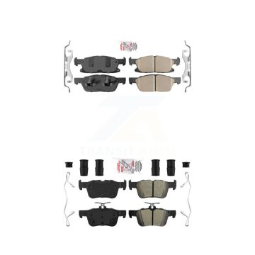 Front Ceramic Rear Semi-Metallic Disc Brake Pads Kit For Ford Fusion Lincoln MKZ KNF-100236