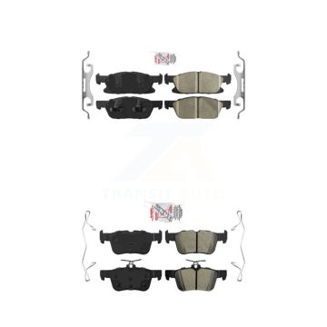 Front Ceramic Rear Semi-Metallic Disc Brake Pads Kit For Ford Edge Lincoln Nautilus MKX KNF-100237