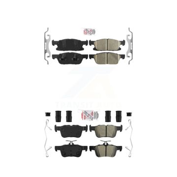 Front Ceramic Rear Semi-Metallic Disc Brake Pads Kit For Ford Edge Lincoln Nautilus MKX KNF-100238