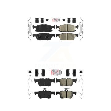 Front Ceramic Rear Semi-Metallic Disc Brake Pads Kit For Ford Edge Lincoln Nautilus MKX KNF-100240