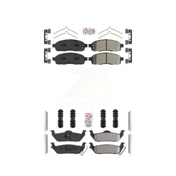 Front Rear Semi-Metallic Disc Brake Pads Kit For Ford F-150 Lincoln Mark LT KNF-100241