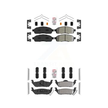 Front Rear Semi-Metallic Disc Brake Pads Kit For Ford F-150 Lincoln Mark LT KNF-100243