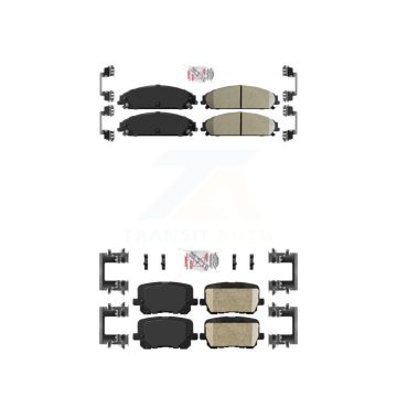 Front Rear Ceramic Disc Brake Pads Kit For 2014-2018 Dodge Charger Pursuit with RWD 5.7L KNF-100358