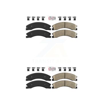 Front Rear Ceramic Disc Brake Pads Kit For GMC Chevrolet Sierra 2500 HD Silverado 3500 KNF-100361