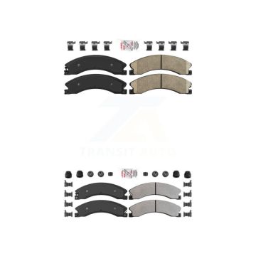 Front Ceramic Rear Semi-Metallic Disc Brake Pads Kit For Nissan NV2500 TITAN XD NV3500 KNF-100362