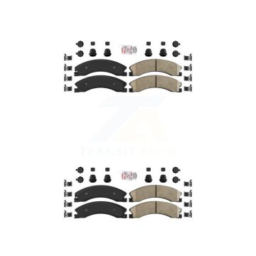 Front Rear Ceramic Disc Brake Pads Kit For GMC Chevrolet Sierra 2500 HD Silverado 3500 KNF-100372
