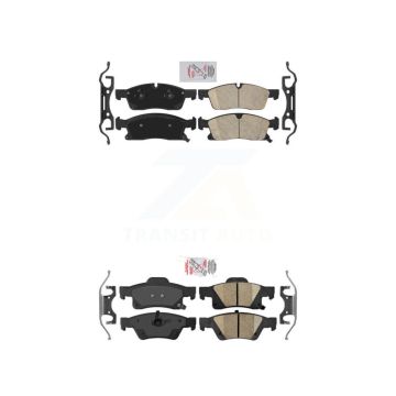 Front Rear Ceramic Disc Brake Pads Kit For Dodge Durango Jeep Grand Cherokee WK KNF-100396