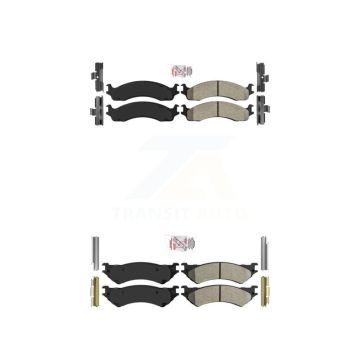 Front Rear Semi-Metallic Disc Brake Pads Kit For Ford E-350 Super Duty E-250 Econoline KNF-100457