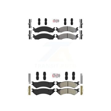 Front Rear Semi-Metallic Disc Brake Pads Kit For Ford E-350 Super Duty E-250 Econoline KNF-100458