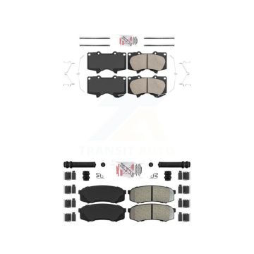 Front Ceramic Rear Semi-Metallic Disc Brake Pads Kit For Toyota 4Runner FJ Cruiser Lexus KNF-100467