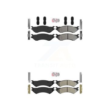 Front Rear Semi-Metallic Disc Brake Pads Kit For 04 Ford F-150 Heritage With 8 Lug Wheels KNF-100476