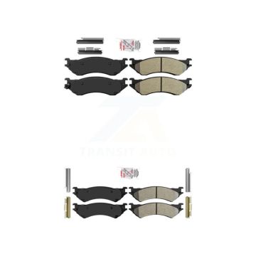 Front Rear Semi-Metallic Disc Brake Pads Kit For 04 Ford F-150 Heritage With 8 Lug Wheels KNF-100478