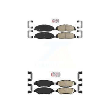 Front Rear Ceramic Disc Brake Pads Kit For Cadillac CTS Without Heavy Duty Brakes KNF-100587
