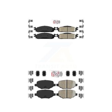Front Rear Ceramic Disc Brake Pads Kit For 2009-2010 Lincoln MKS KNF-100636