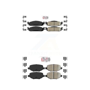 Front Rear Ceramic Disc Brake Pads Kit For 2009-2010 Lincoln MKS KNF-100637
