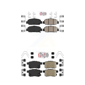 Front Rear Ceramic Disc Brake Pads Kit For 2016-2017 Honda Accord LX-S KNF-100693