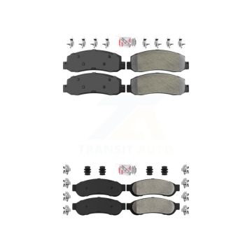 Front Rear Semi-Metallic Disc Brake Pads Kit For Ford F-350 Super Duty KNF-100812
