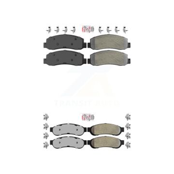 Front Rear Semi-Metallic Disc Brake Pads Kit For Ford F-350 Super Duty KNF-100813