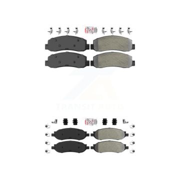 Front Rear Semi-Metallic Disc Brake Pads Kit For 2005-2007 Ford F-350 Super Duty F-250 KNF-100815