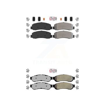 Front Rear Semi-Metallic Disc Brake Pads Kit For Ford F-350 Super Duty KNF-100817