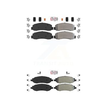 Front Rear Semi-Metallic Disc Brake Pads Kit For 2005-2007 Ford F-350 Super Duty F-250 KNF-100818