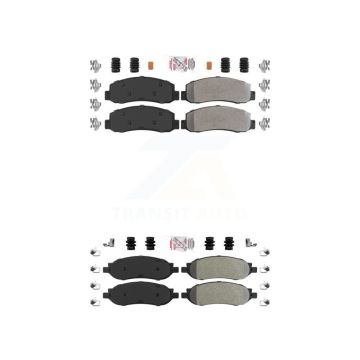 Front Rear Semi-Metallic Disc Brake Pads Kit For 2005-2007 Ford F-350 Super Duty F-250 KNF-100819