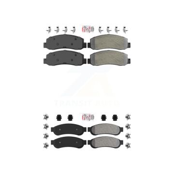 Front Rear Semi-Metallic Disc Brake Pads Kit For Ford F-250 Super Duty F-350 F-450 KNF-100821