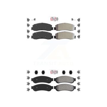 Front Rear Semi-Metallic Disc Brake Pads Kit For Ford F-250 Super Duty F-350 KNF-100825