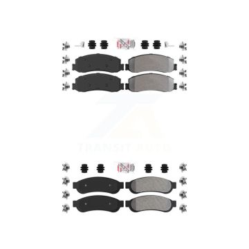 Front Rear Semi-Metallic Disc Brake Pads Kit For Ford F-250 Super Duty F-350 KNF-100827