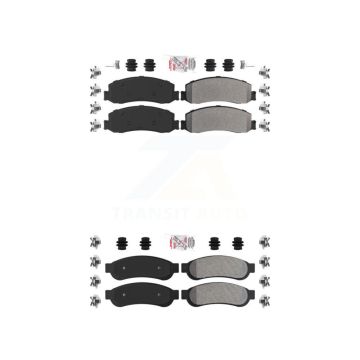 Front Rear Semi-Metallic Disc Brake Pads Kit For Ford F-350 Super Duty F-250 KNF-100828