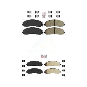 Front Rear Semi-Metallic Disc Brake Pads Kit For Ford F-350 Super Duty F-250 F-450 KNF-100832