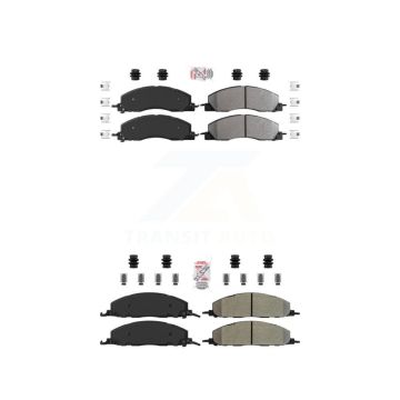 Front Rear Semi-Metallic Disc Brake Pads Kit For Ram 3500 2500 1500 Dodge KNF-100948
