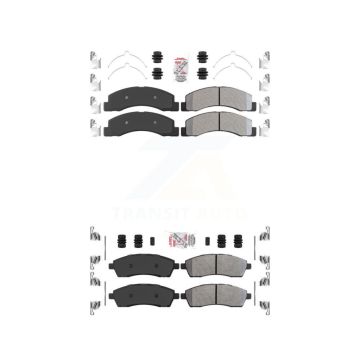 Front Rear Semi-Metallic Disc Brake Pads Kit For Ford F-350 Super Duty F-250 Excursion KNF-100952