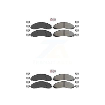 Front Rear Semi-Metallic Disc Brake Pads Kit For Ford F-450 Super Duty F-550 F-600 KNF-100986